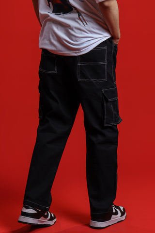 BLACK CONTRAST CARGO PANT - Shop Now - Checkmate Atelier