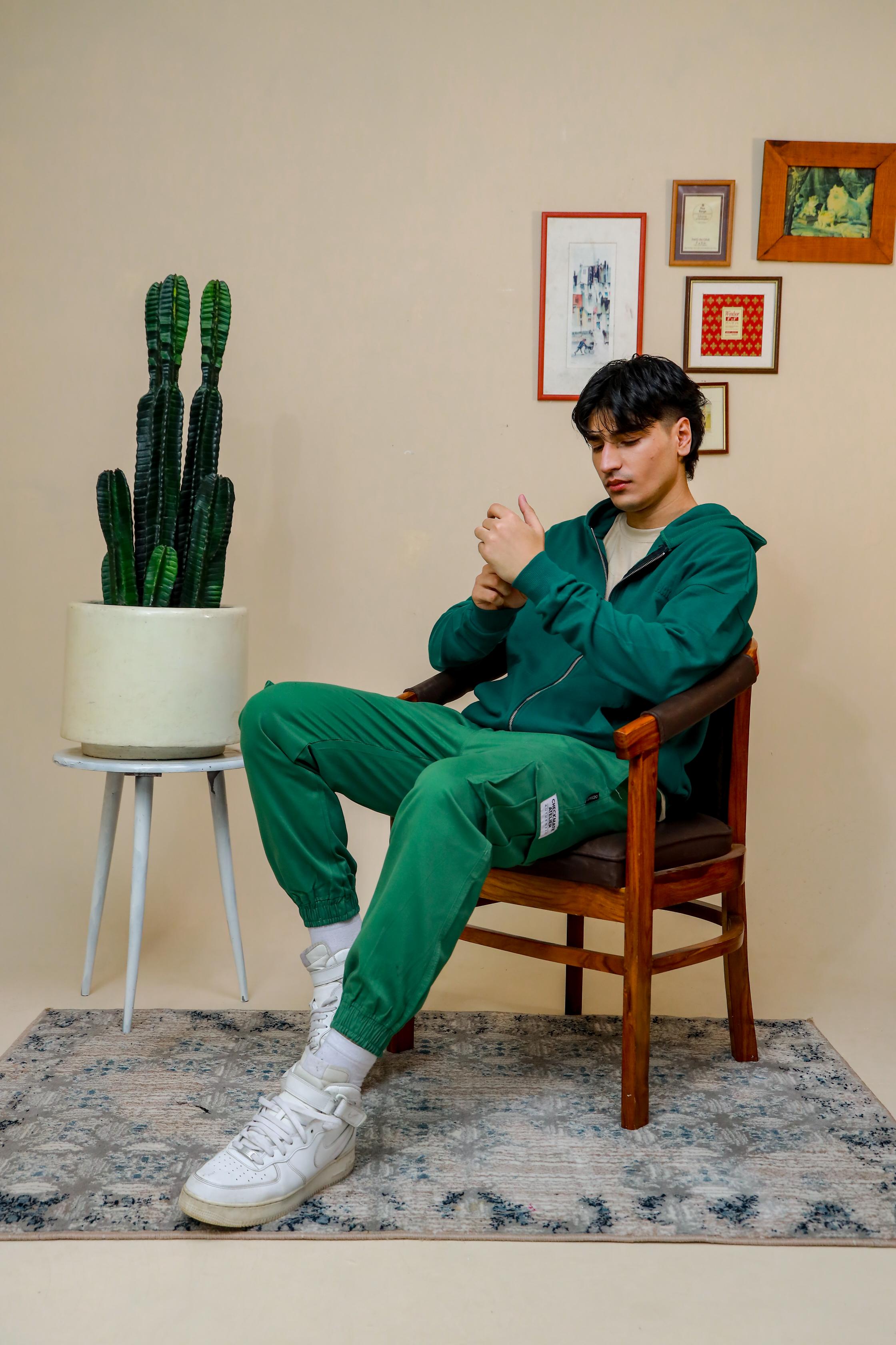 GREEN ZIP UP HOODIE - Shop Now - Checkmate Atelier