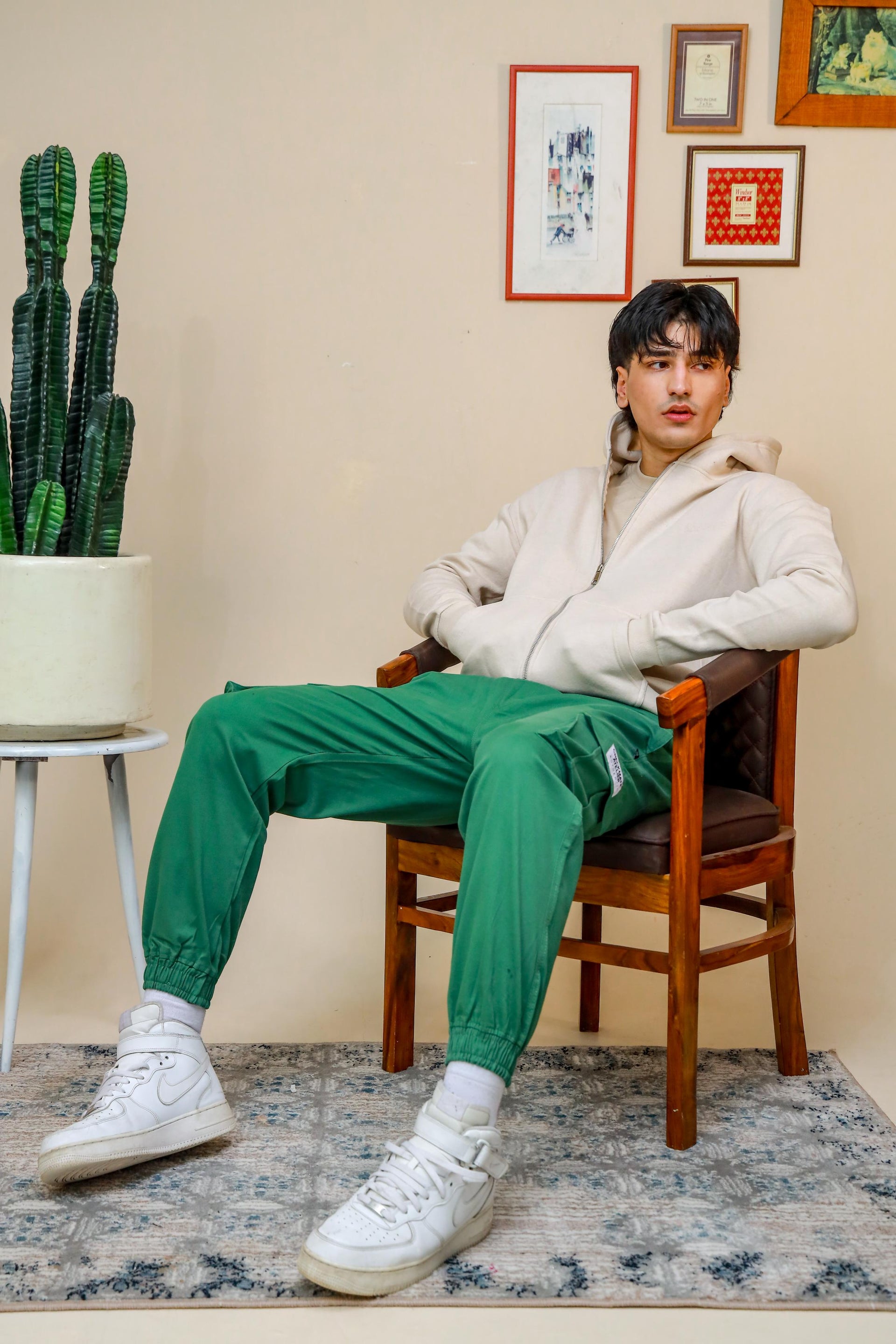 Shop [MINOR FAULT] CREAM ZIP UP HOODIE Online in Pakistan