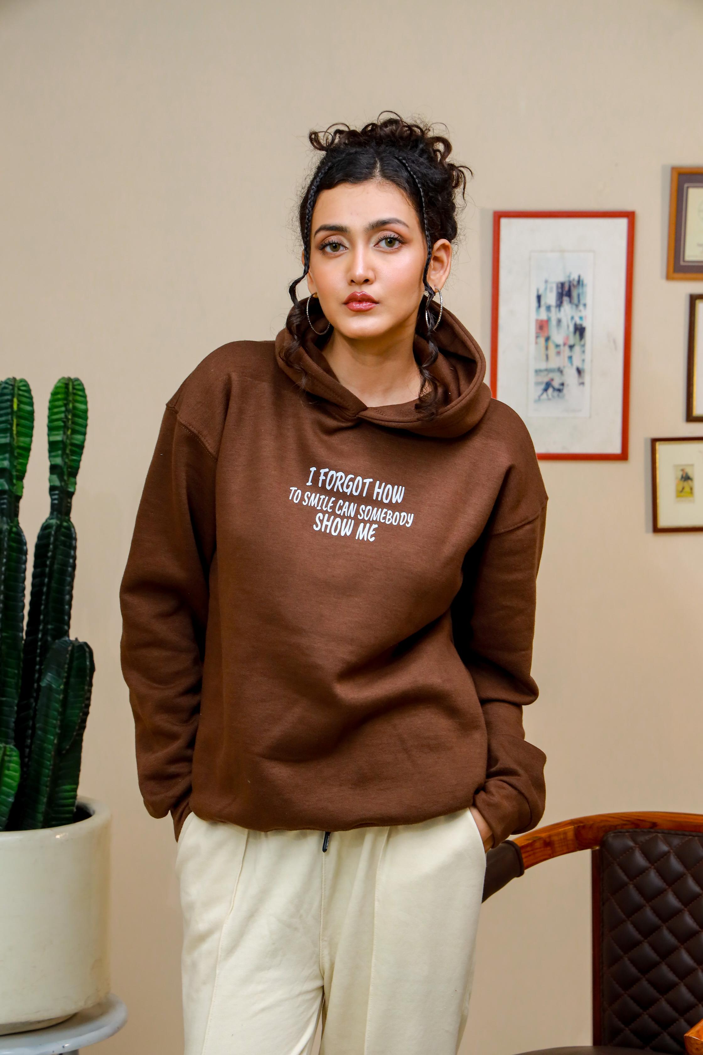 FORGOT TO SMILE OVERSIZED HOODIE - Shop Now - Checkmate Atelier