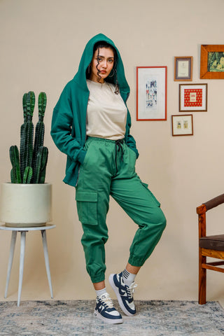 GREEN ZIP UP HOODIE - Shop Now - Checkmate Atelier