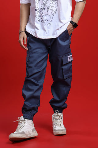 [MINOR FAULT] STONE BLUE CARGO PANT (ELASTIC) - Shop Now - Checkmate Atelier