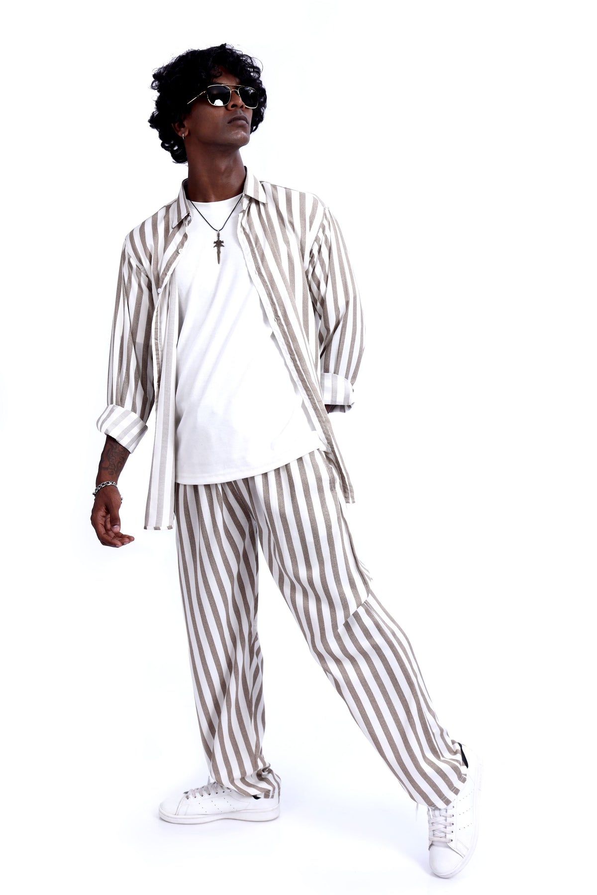 CAMEL STRIPE CO-ORD SET