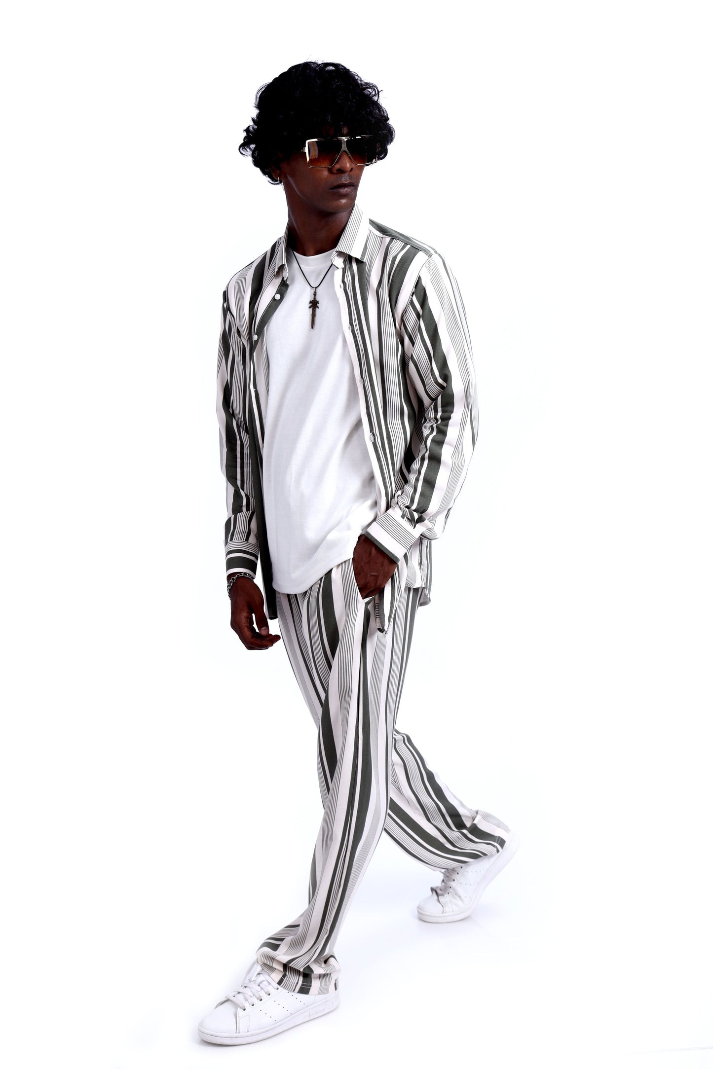 Shop DARK GREEN STRIPE CO-ORD SET Online in Pakistan