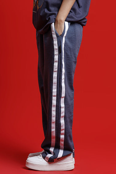 STEEL GRAY STRIPED TAPE TROUSER - Shop Now - Checkmate Atelier