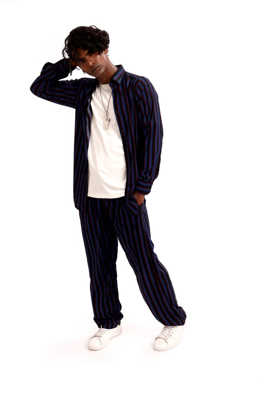 Shop BLUE & BLACK STRIPE CO-ORD SET Online in Pakistan