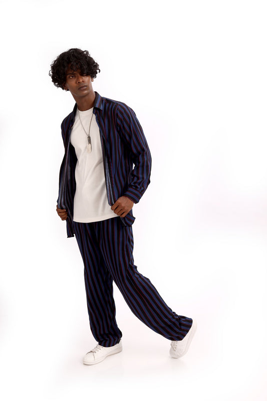 Shop BLUE & BLACK STRIPE CO-ORD SET Online in Pakistan