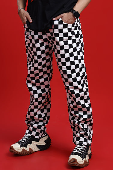 Shop BLACK & WHITE CHECKERED PANT Online in Pakistan