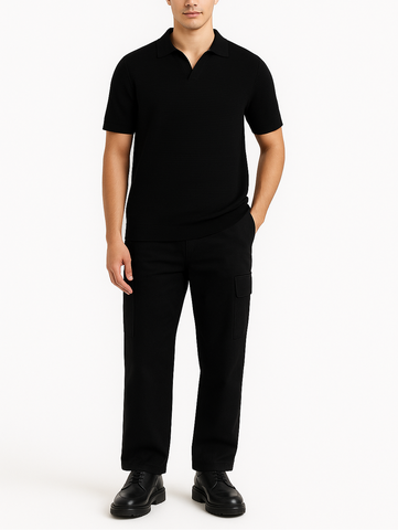 [MINOR FAULT] BLACK POLO - Checkmate Atelier