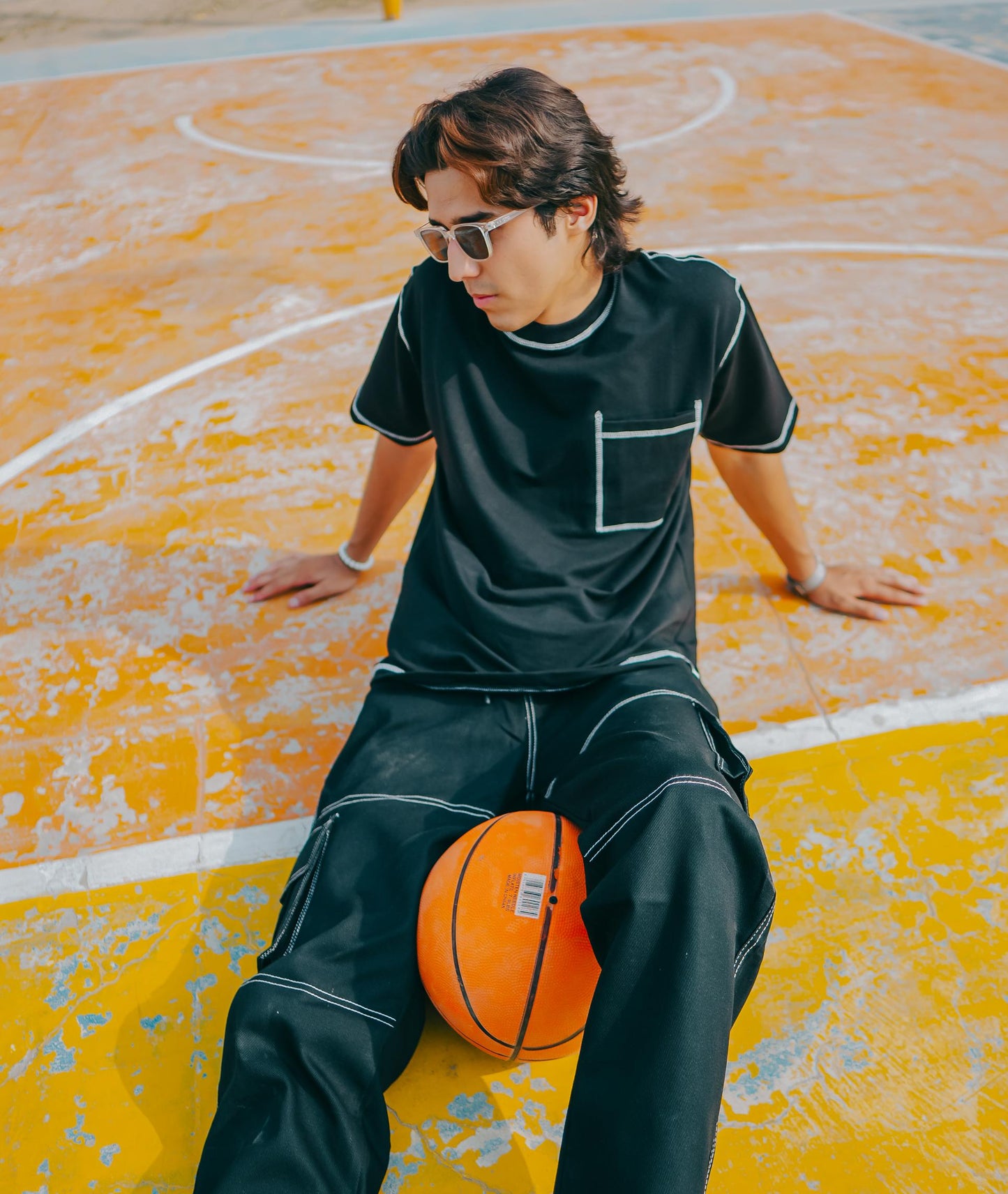 Shop BLACK CONTRAST OVERSIZED T-SHIRT Online in Pakistan