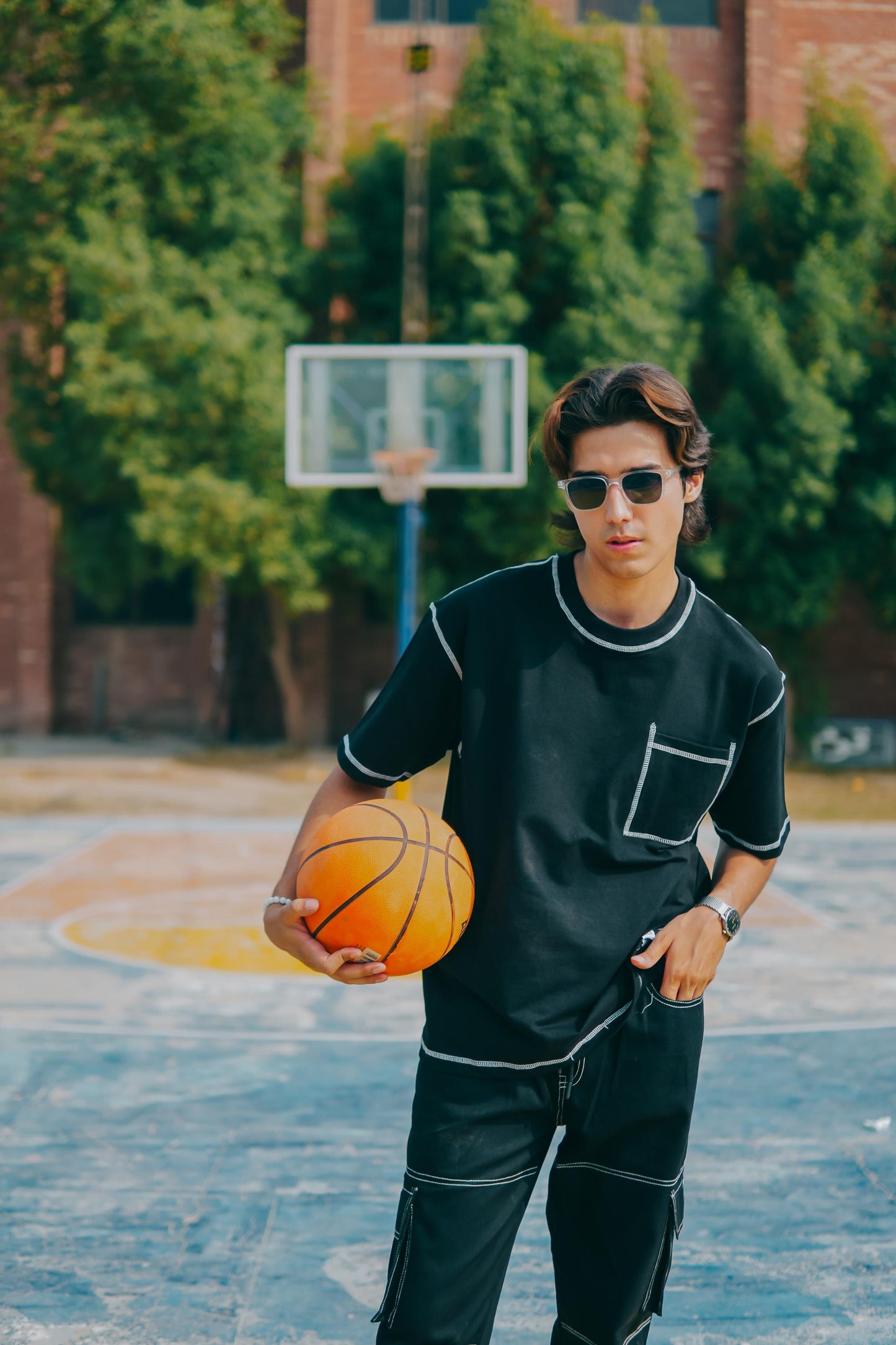 Shop BLACK CONTRAST OVERSIZED T-SHIRT Online in Pakistan
