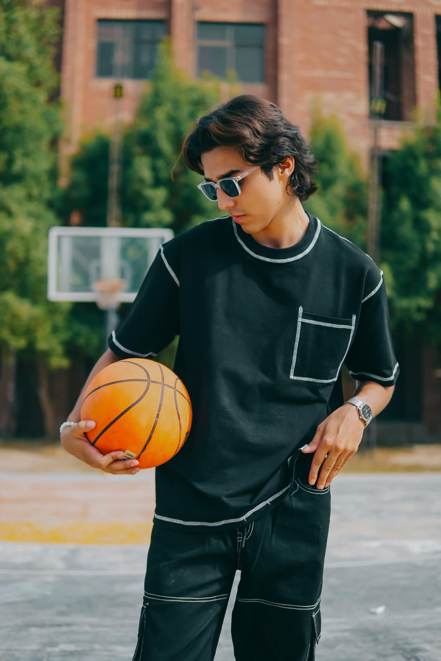 Shop BLACK CONTRAST OVERSIZED T-SHIRT Online in Pakistan
