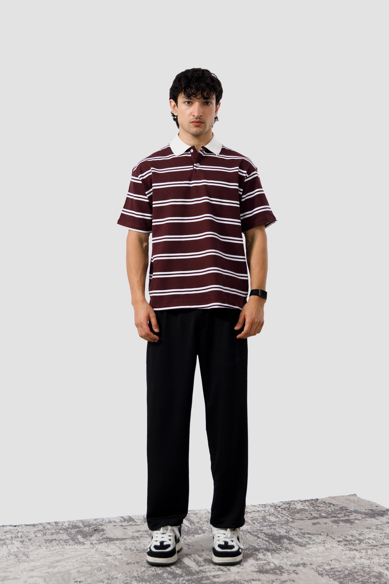Shop MAROON STRIPE CLASSIC POLO Online in Pakistan