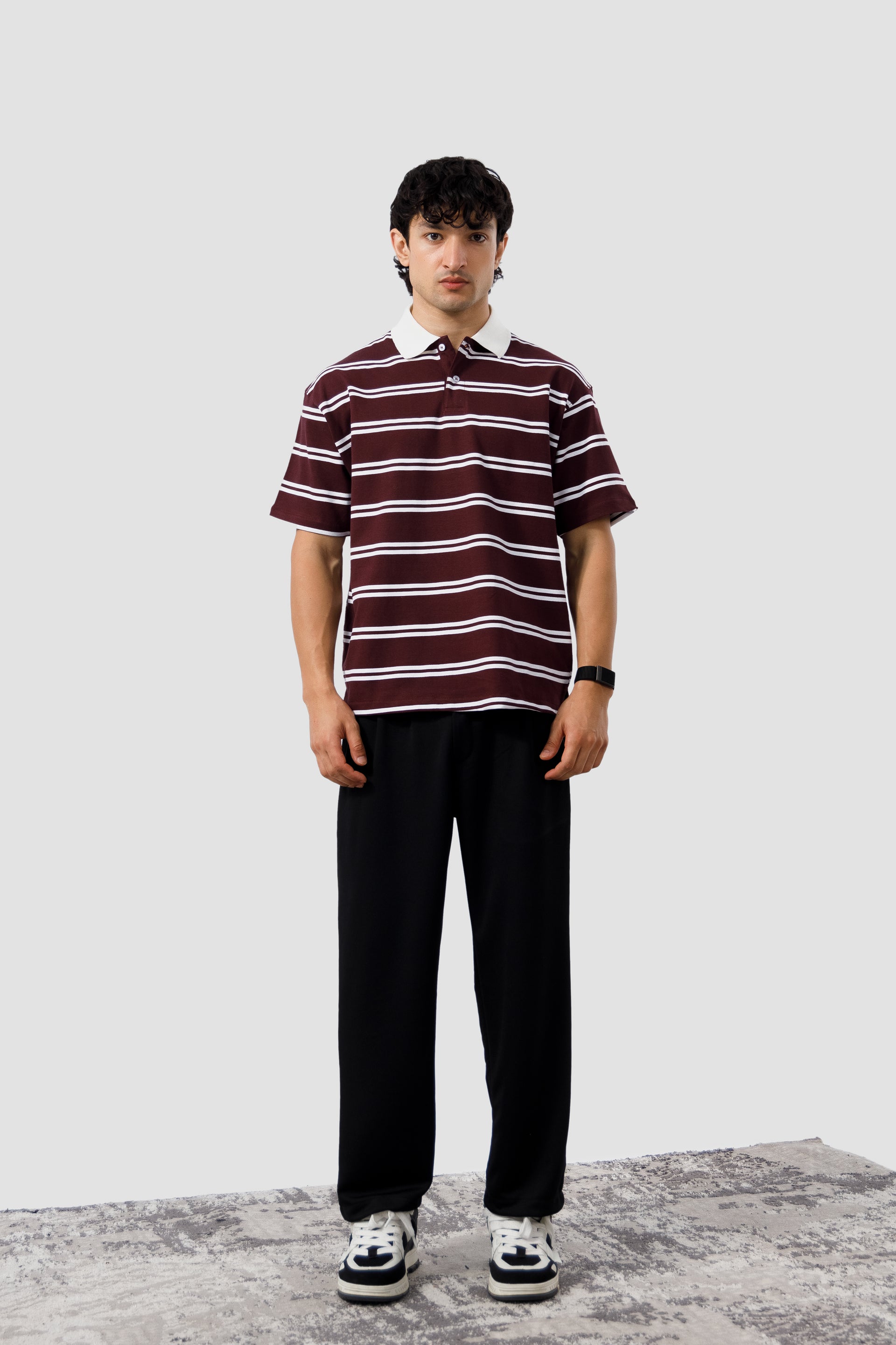 Shop MAROON STRIPE CLASSIC POLO Online in Pakistan
