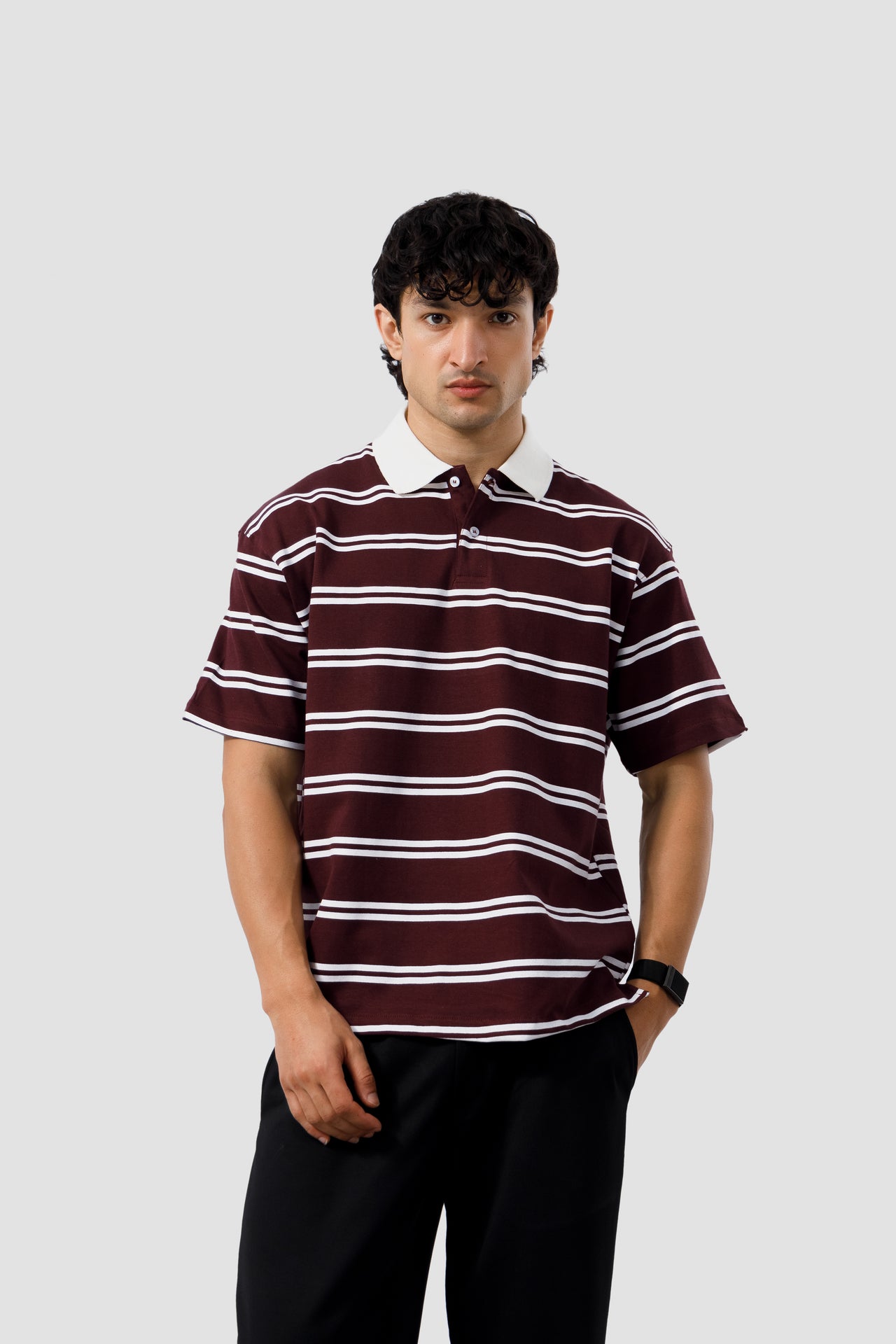 Shop MAROON STRIPE CLASSIC POLO Online in Pakistan