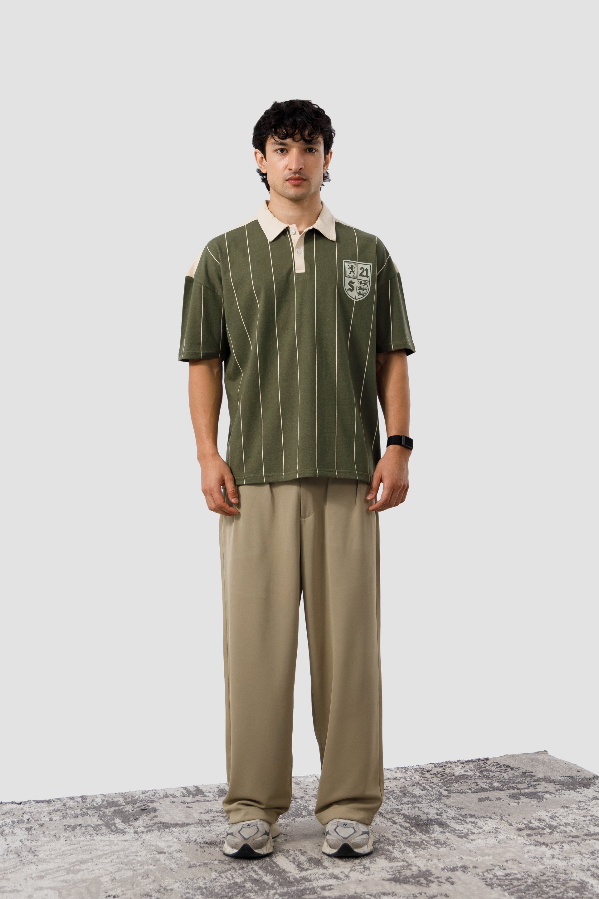 Shop OLIVE CREST PINSTRIPE POLO Online in Pakistan