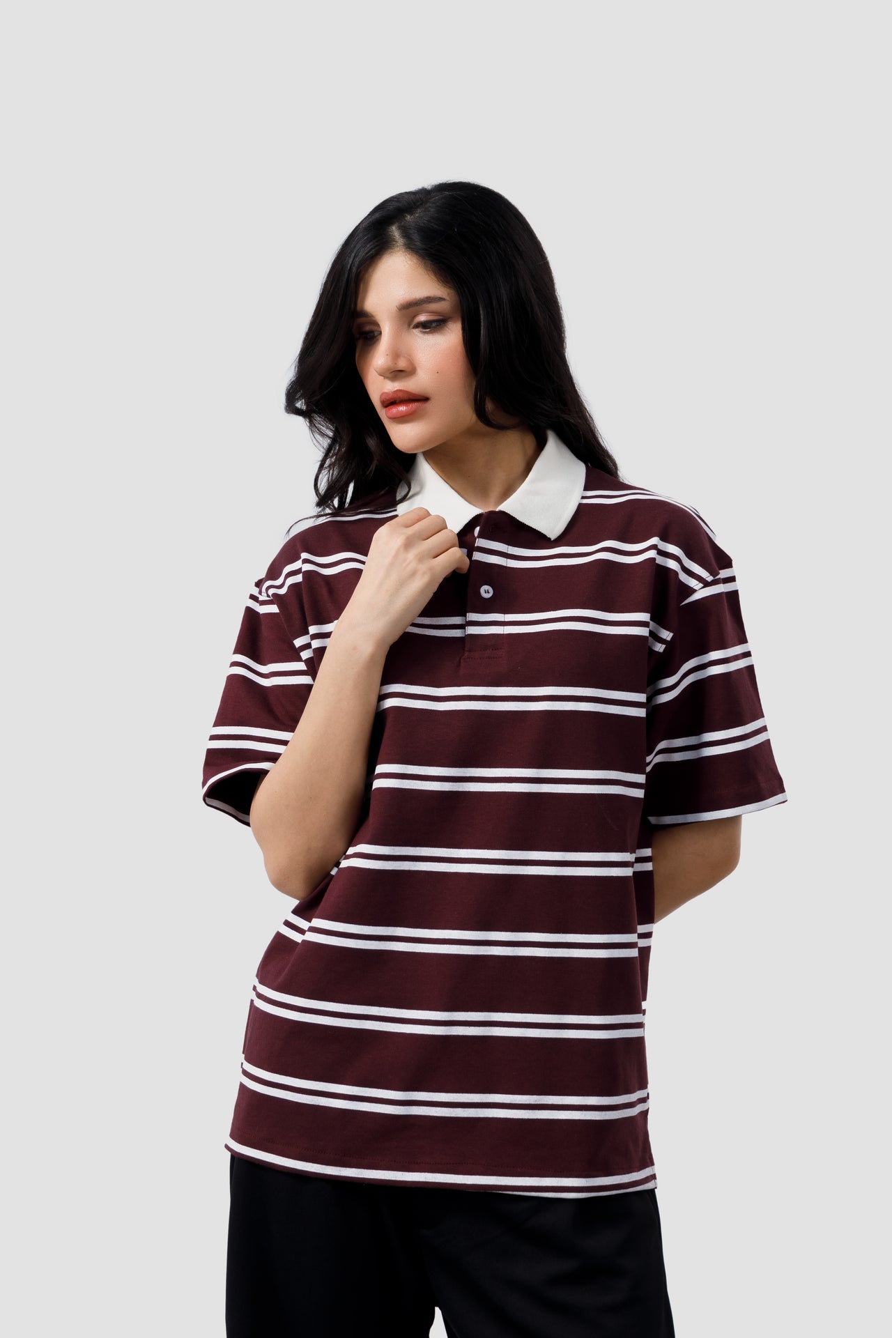 Shop MAROON STRIPE CLASSIC POLO Online in Pakistan