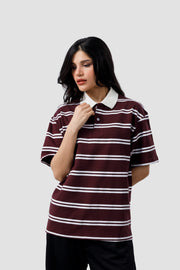 Shop MAROON STRIPE CLASSIC POLO Online in Pakistan