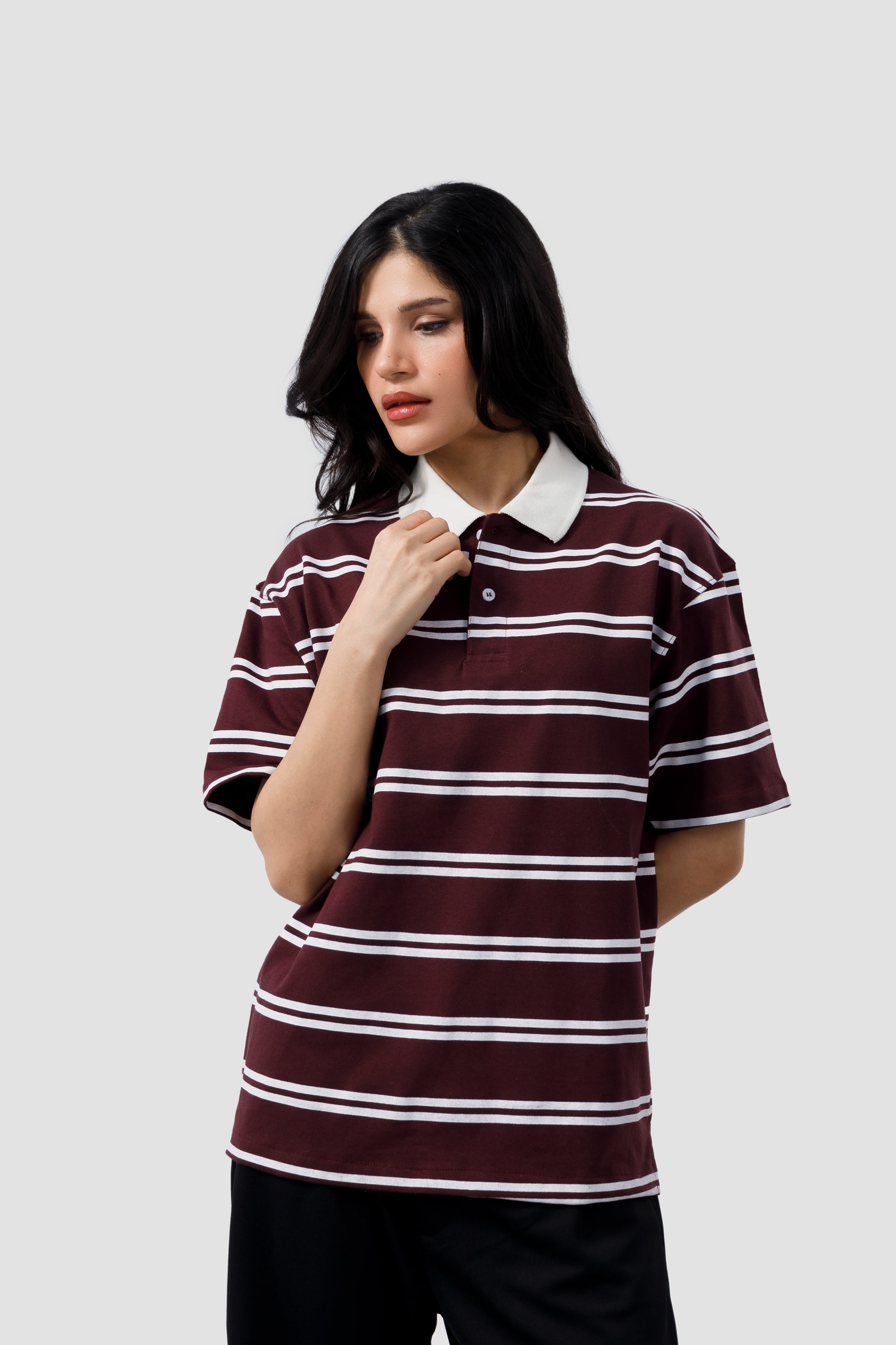 Shop MAROON STRIPE CLASSIC POLO Online in Pakistan