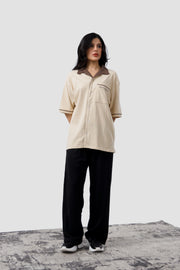 Shop BEIGE RESORT BUTTON POLO SHIRT Online in Pakistan
