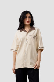 Shop BEIGE RESORT BUTTON POLO SHIRT Online in Pakistan