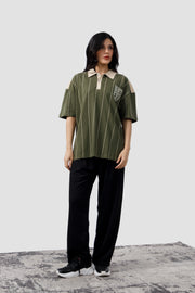 Shop OLIVE CREST PINSTRIPE POLO Online in Pakistan