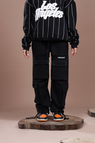 BLACK HEAVY WEIGHT CARGO TROUSER - Shop Now - Checkmate Atelier