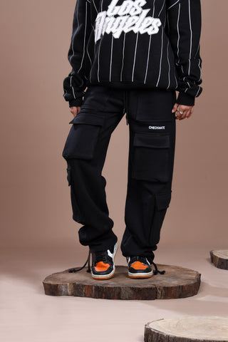 BLACK HEAVY WEIGHT CARGO TROUSER - Shop Now - Checkmate Atelier