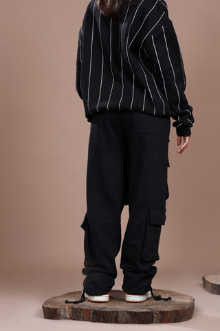 BLACK HEAVY WEIGHT CARGO TROUSER - Shop Now - Checkmate Atelier