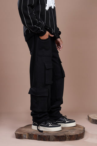 BLACK HEAVY WEIGHT CARGO TROUSER - Shop Now - Checkmate Atelier