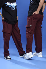 MAROON CARGO TROUSER (6 POCKETS)
