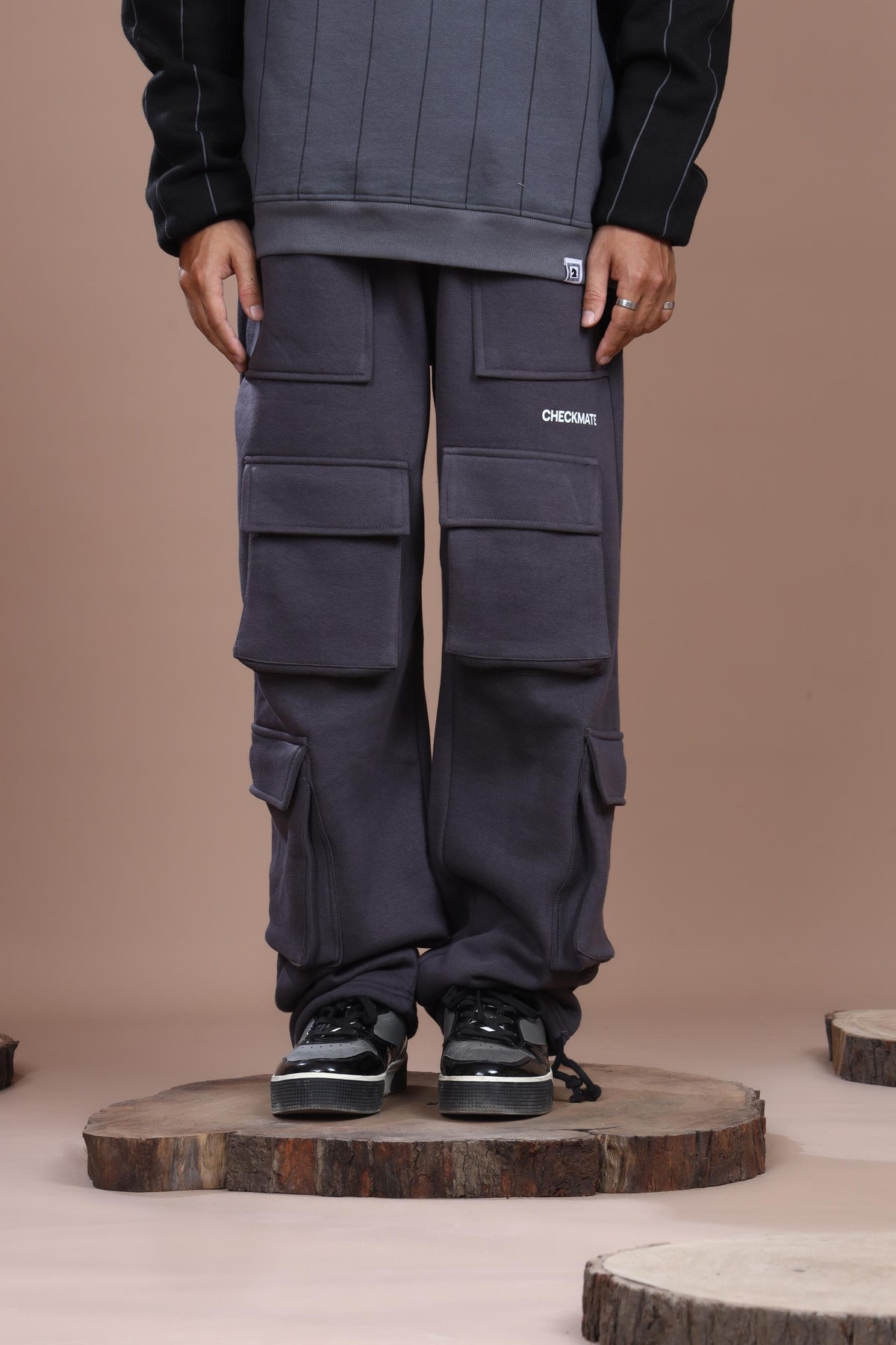 STEEL GRAY HEAVY WEIGHT CARGO TROUSER - Shop Now - Checkmate Atelier