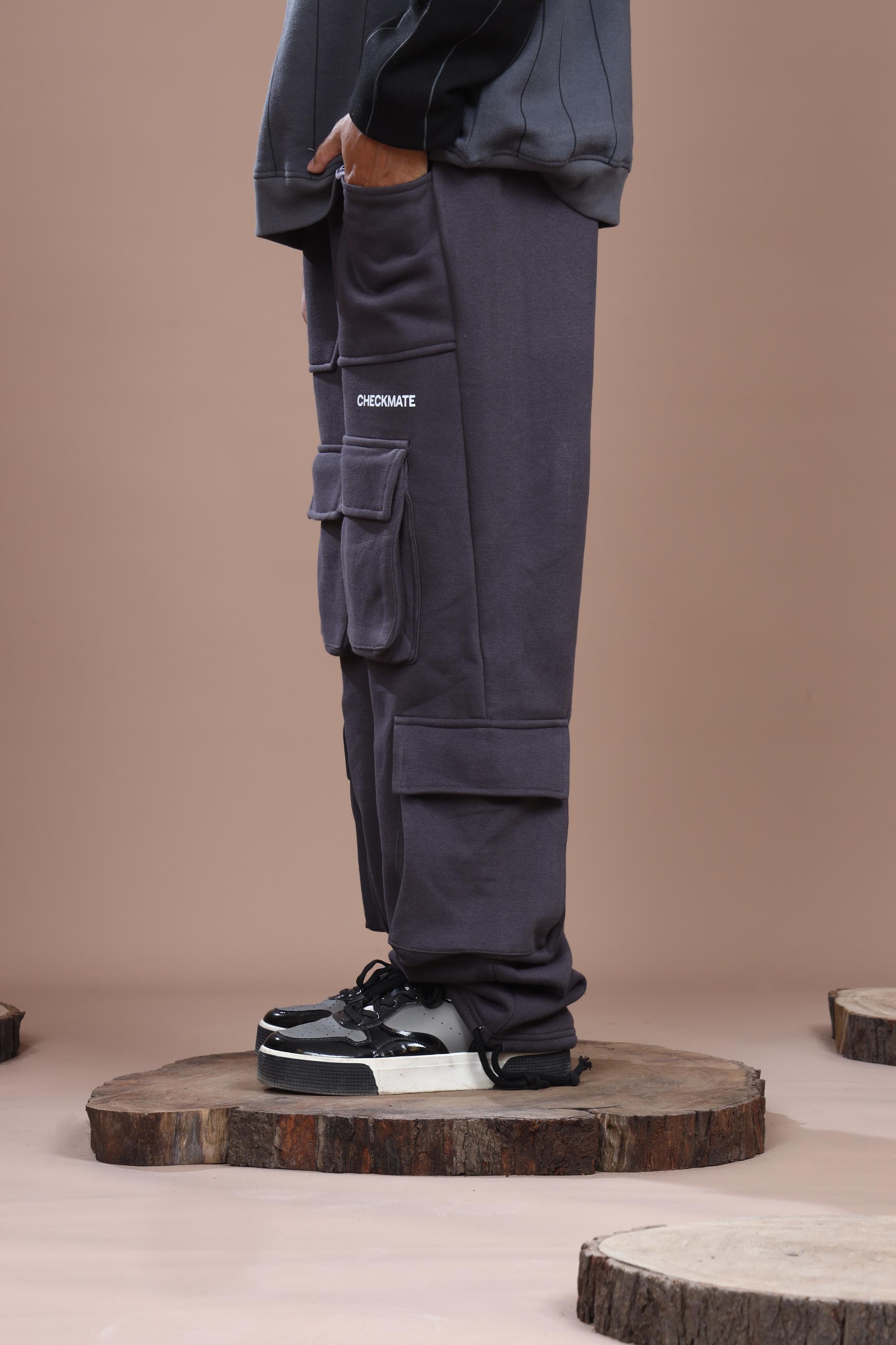 STEEL GRAY HEAVY WEIGHT CARGO TROUSER - Shop Now - Checkmate Atelier