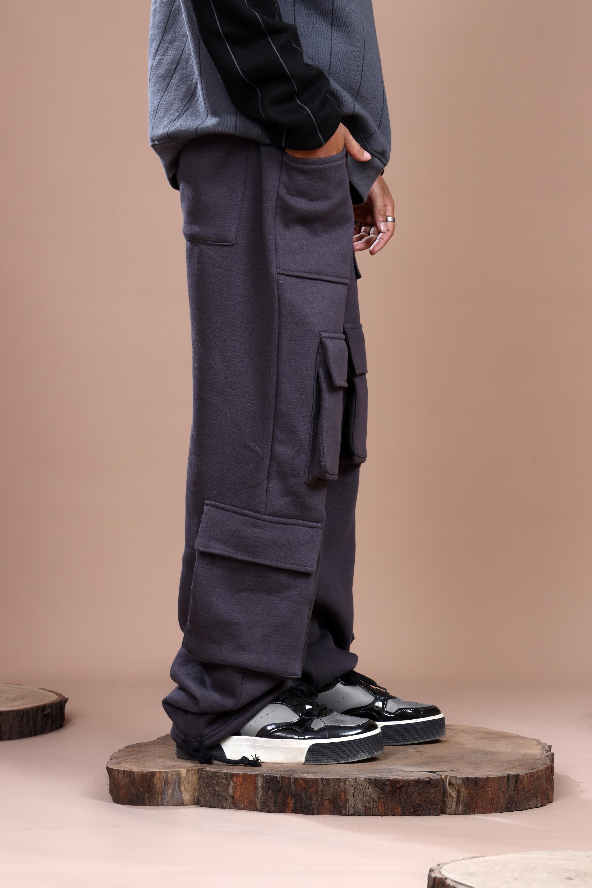 STEEL GRAY HEAVY WEIGHT CARGO TROUSER - Shop Now - Checkmate Atelier