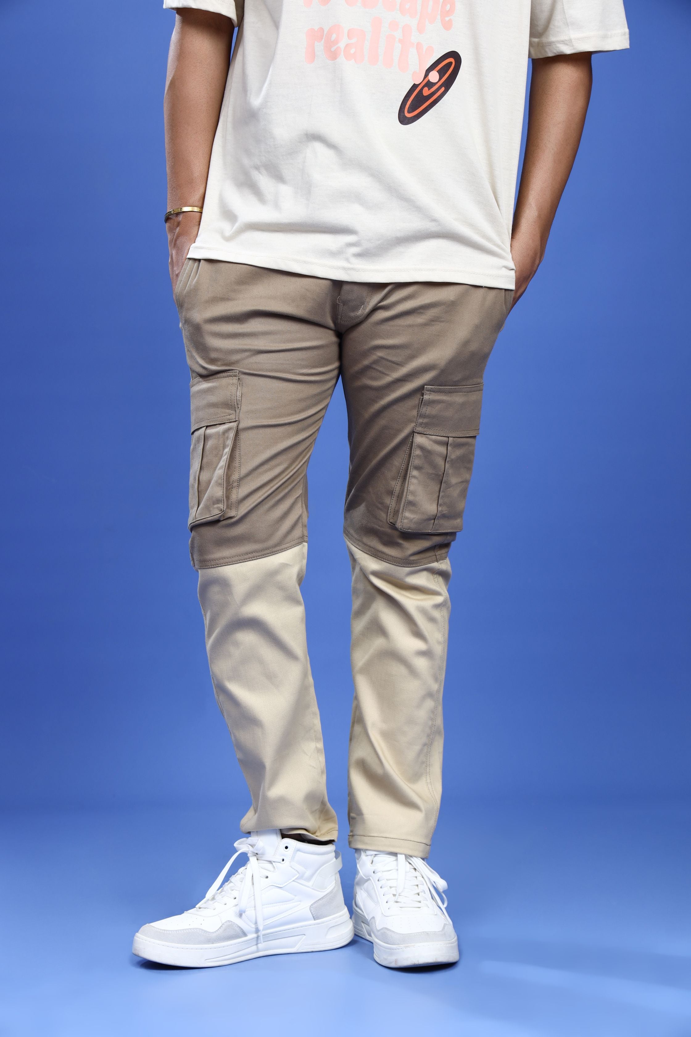 TWO TONE STRAIGHT CARGO PANT - Shop Now - Checkmate Atelier