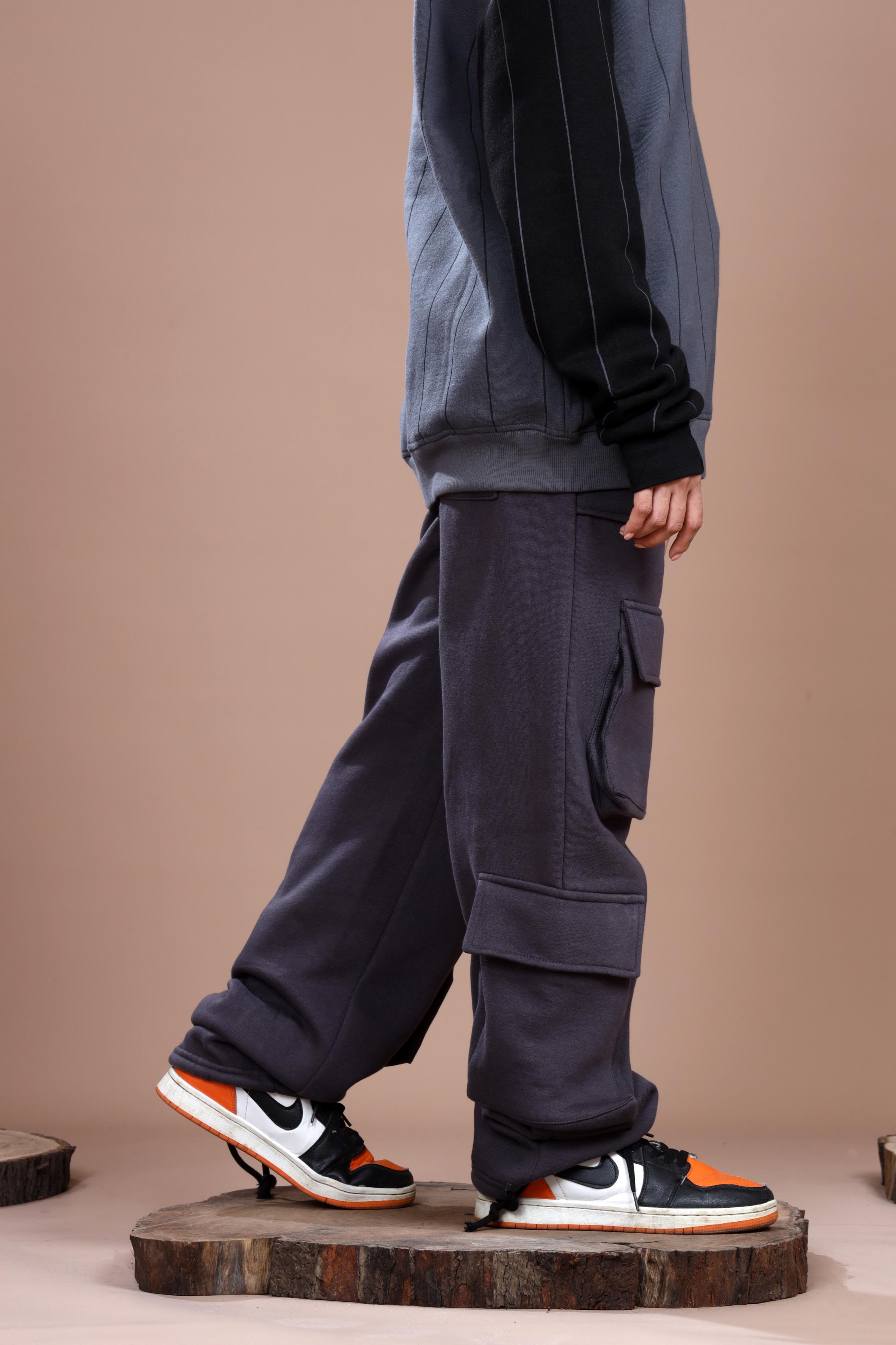 STEEL GRAY HEAVY WEIGHT CARGO TROUSER - Shop Now - Checkmate Atelier