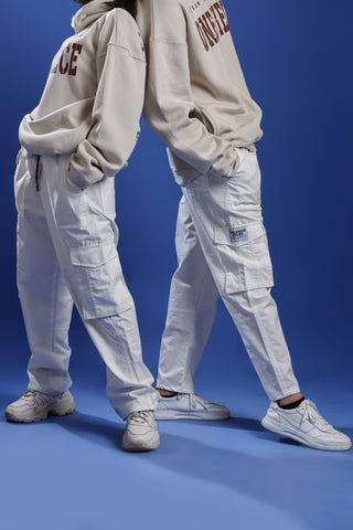 WHITE STRAIGHT CARGO PANT - Shop Now - Checkmate Atelier