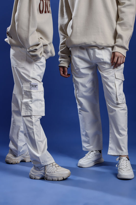 Shop [MINOR FAULT] WHITE STRAIGHT CARGO PANT Online in Pakistan