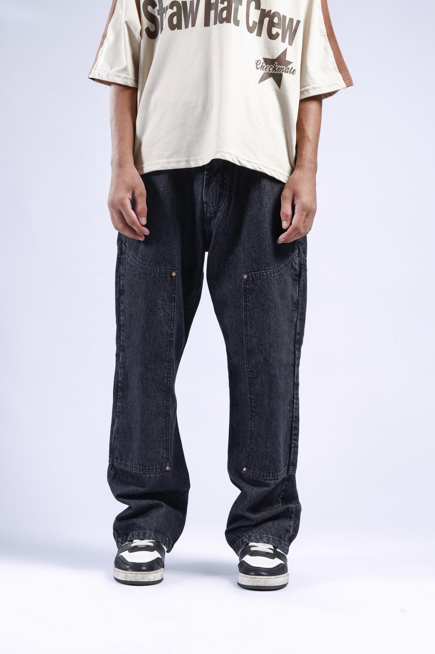 CARPENTER BLACK PANEL DENIM - Checkmate Atelier