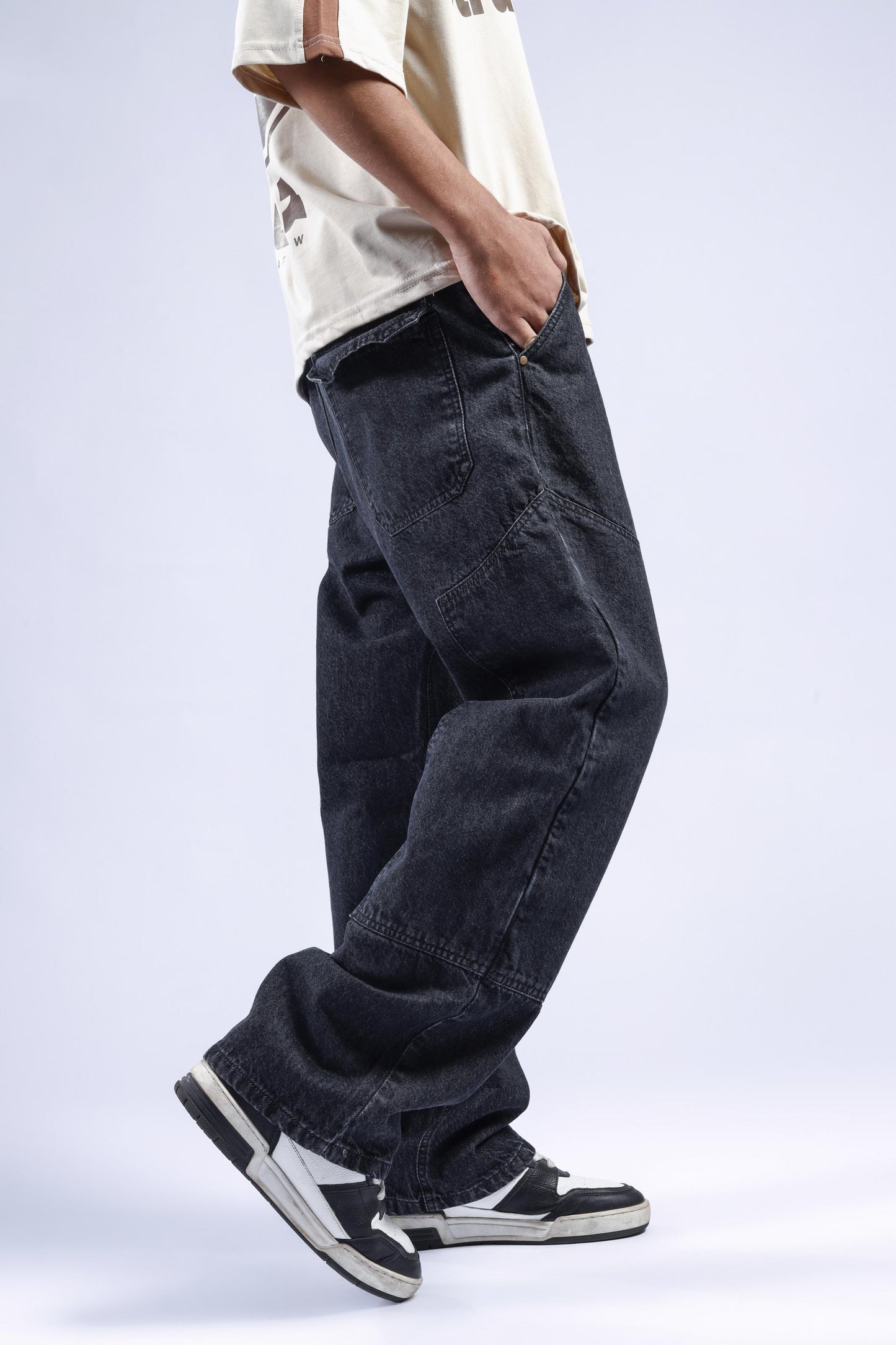 CARPENTER BLACK PANEL DENIM - Checkmate Atelier