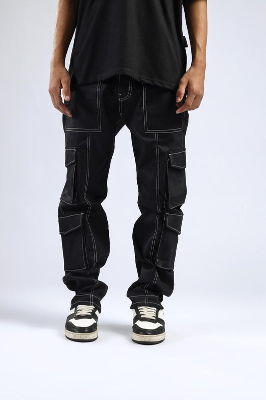 Shop STARK BLACK GRID CARGO PANT Online in Pakistan