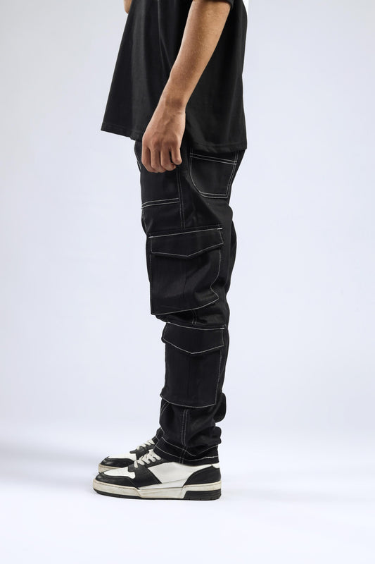 Shop STARK BLACK GRID CARGO PANT Online in Pakistan