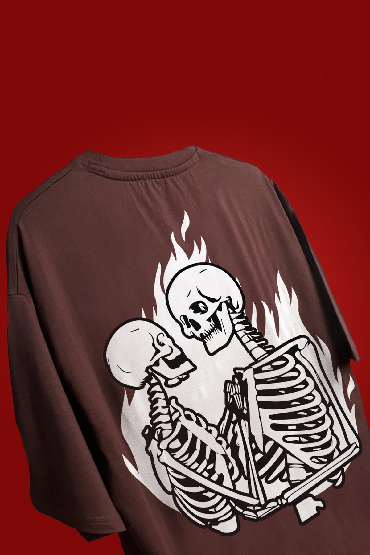 FLAMING SKULL OVERSIZED T-SHIRT - Shop Now - Checkmate Atelier