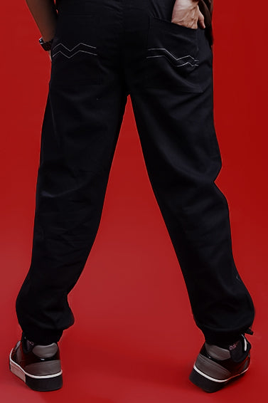 Shop BLACK ZIG ZAG PANT (ELASTIC) Online in Pakistan