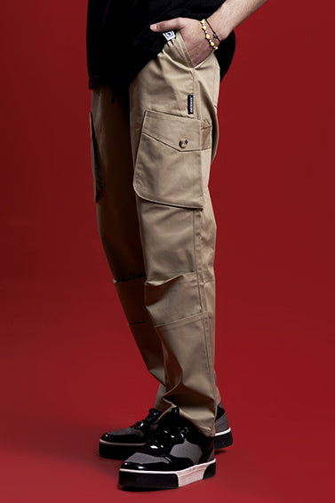 KHAKI CROSS POCKETS CARGO PANT - Shop Now - Checkmate Atelier