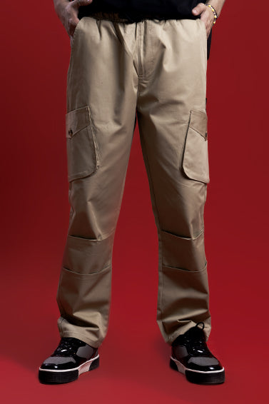 [MINOR FAULT] KHAKI CROSS POCKETS CARGO PANT - Shop Now - Checkmate Atelier