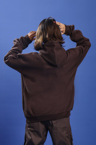 BROWN OVERSIZED HOODIE - Shop Now - Checkmate Atelier