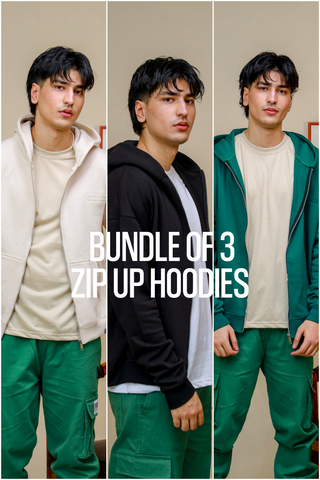 BUNDLE OF 3 ZIP UP HOODIES - Shop Now - Checkmate Atelier