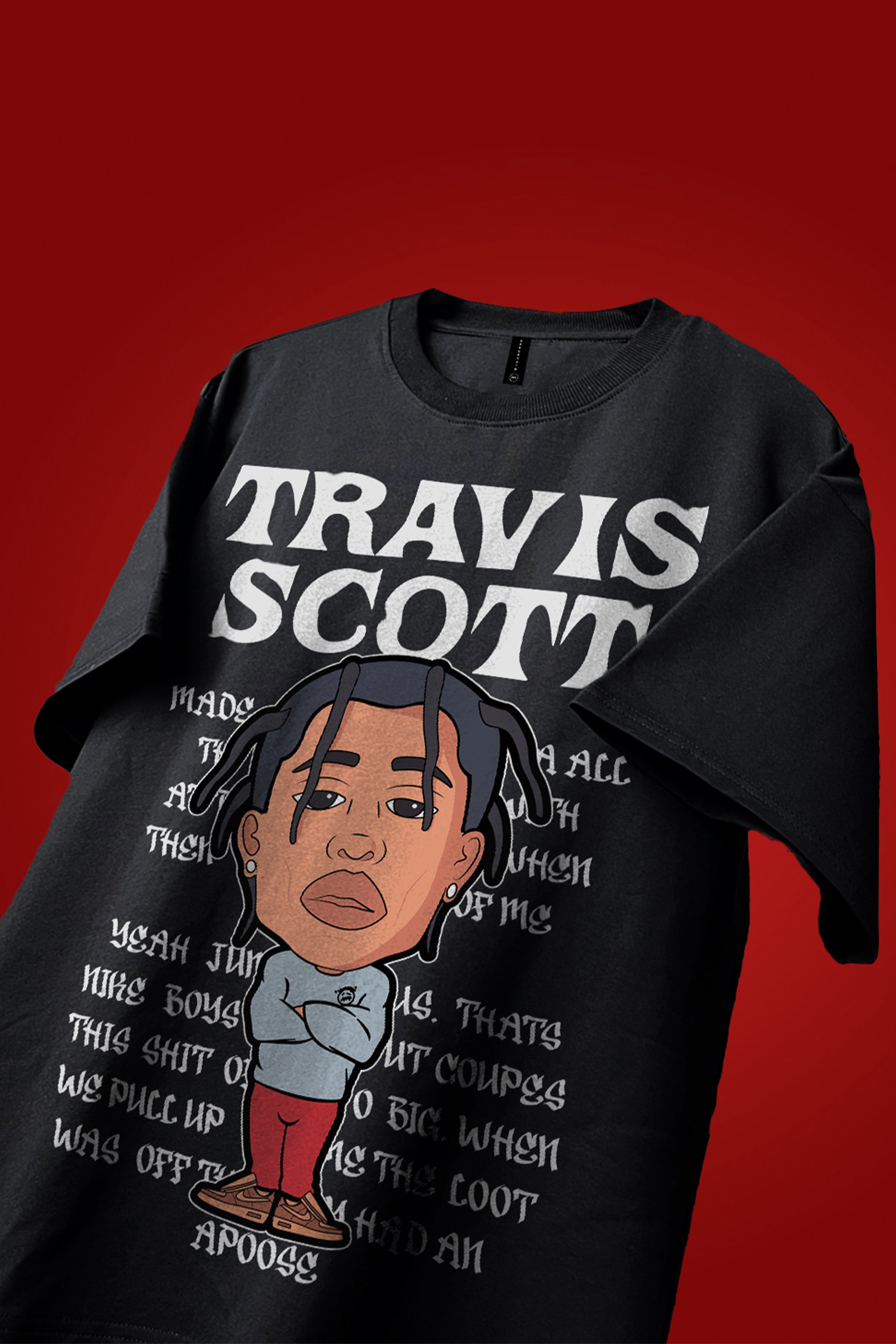 TRAVIS SCOTT LYRICS OVERSIZED T-SHIRT - Checkmate Atelier