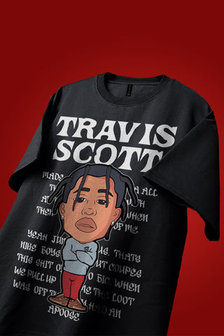 TRAVIS SCOTT LYRICS OVERSIZED T-SHIRT - Checkmate Atelier